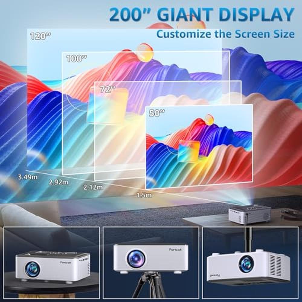 Projector WiFi: Pericat 200 ANSI 1080P HD Movie Projector – In Use