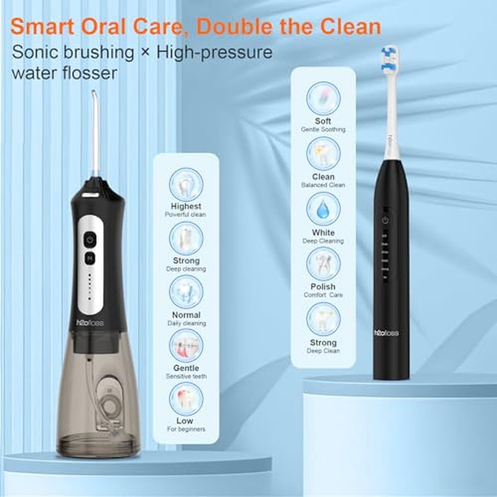 Sonic Electric Toothbrush and Water Flosser Combo – Close-up Detail
