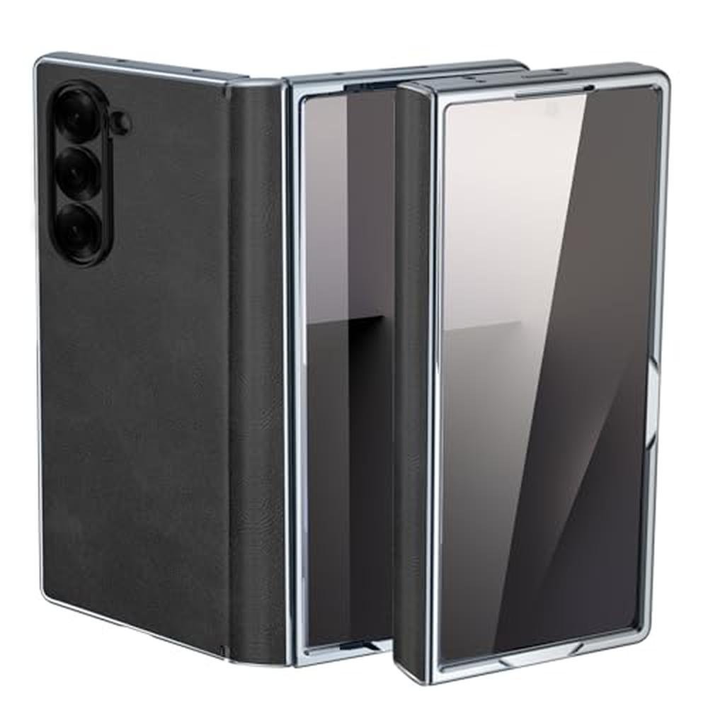 Case Galaxy Z Fold 7: QXC YABUDA Leather Phone Case – Front View