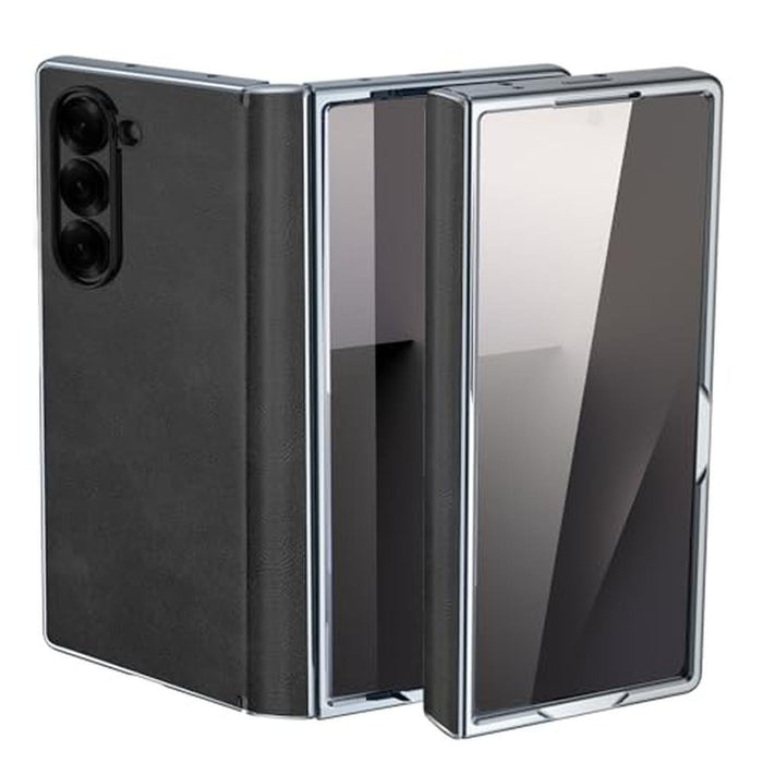 Case Galaxy Z Fold 7: QXC YABUDA Leather Phone Case – Front View