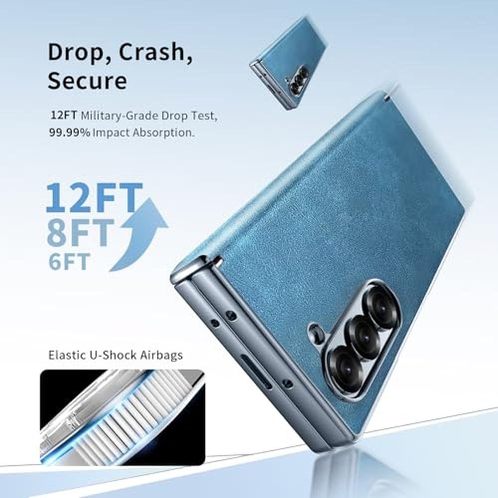 Case Galaxy Z Fold 7: QXC YABUDA Leather Phone Case – Side View
