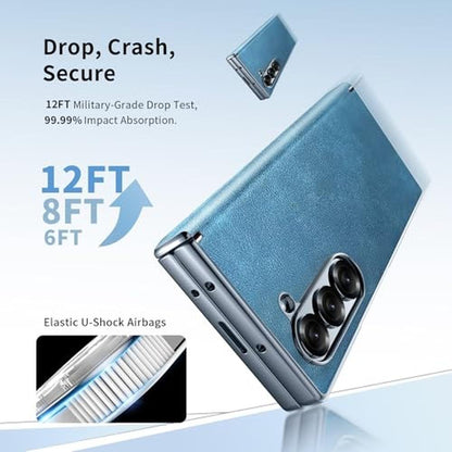 Case Galaxy Z Fold 7: QXC YABUDA Leather Phone Case – Side View
