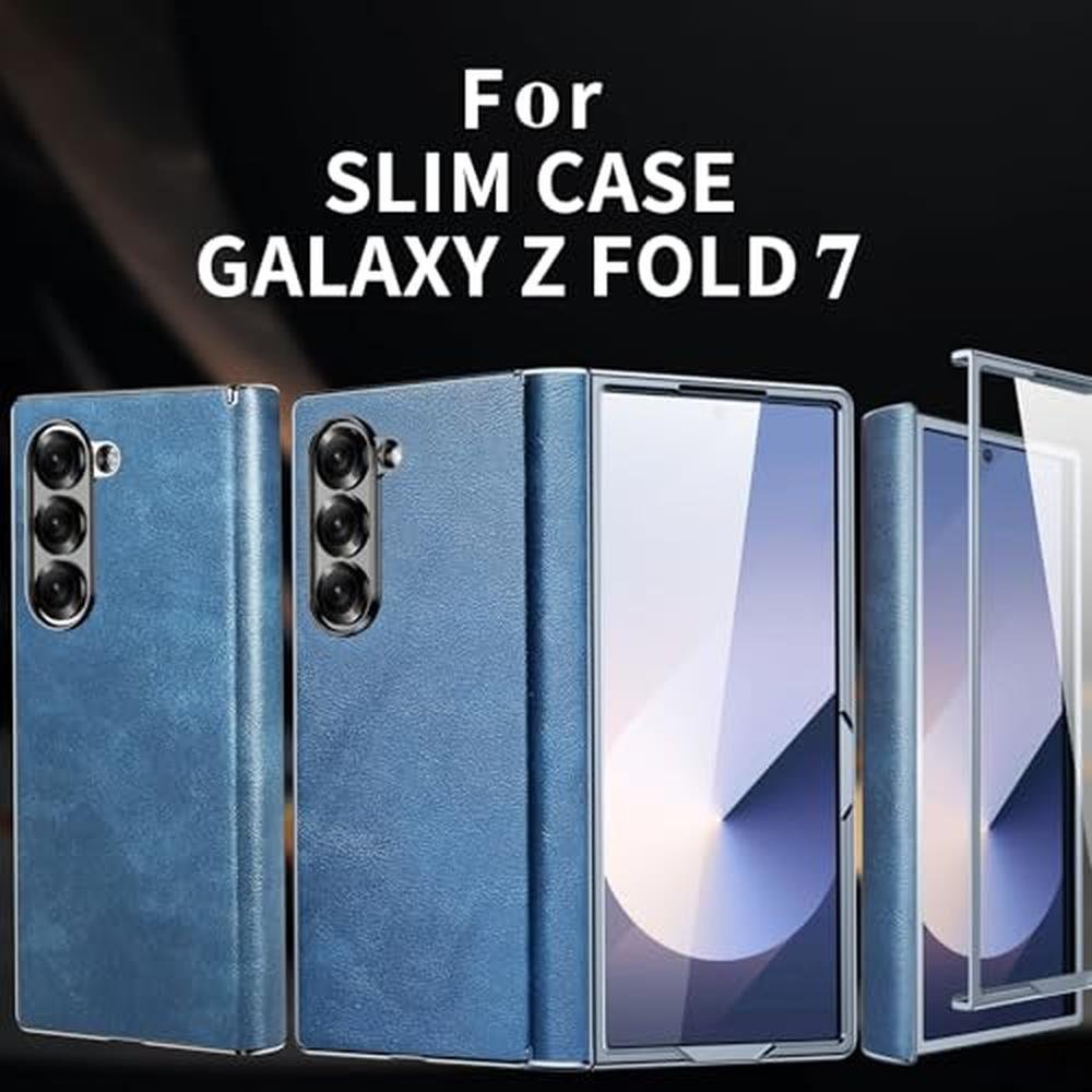 Case Galaxy Z Fold 7: QXC YABUDA Leather Phone Case – Close-up Detail