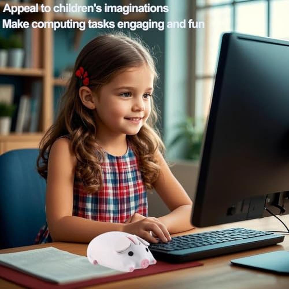 Cute Pig Design Bluetooth Wireless Mouse – In Use