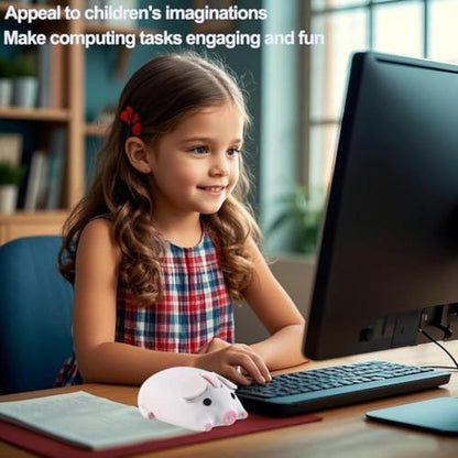 Cute Pig Design Bluetooth Wireless Mouse – In Use