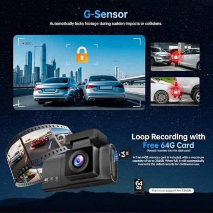 Dash Camera: 3-Channel 4K Dash Cam with 5GHz WiFi – Packaging