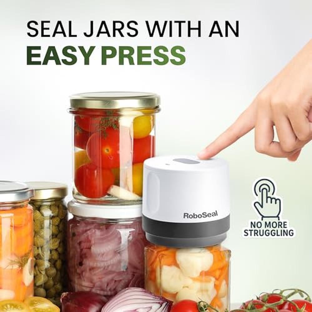 Mason Jar Vacuum Sealer: RoboSeal Rechargeable Wide Regular – Close-up Detail