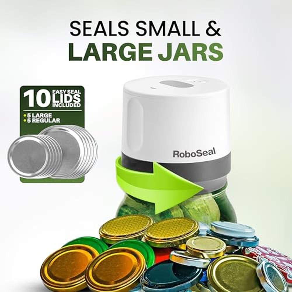 Mason Jar Vacuum Sealer: RoboSeal Rechargeable Wide Regular – In Use
