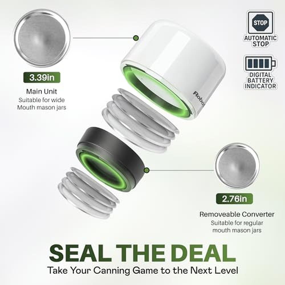 Mason Jar Vacuum Sealer: RoboSeal Rechargeable Wide Regular – Packaging