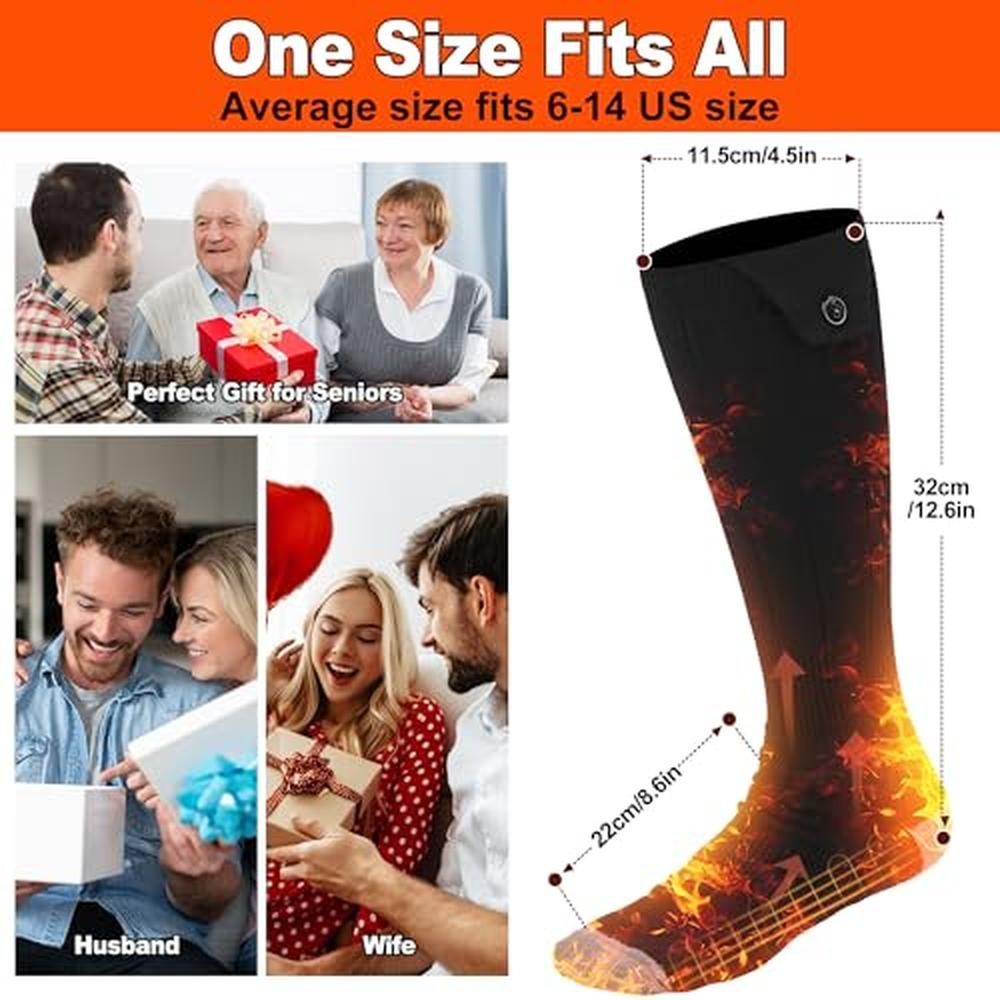 Premium Heated Socks for Men and Women – Side View