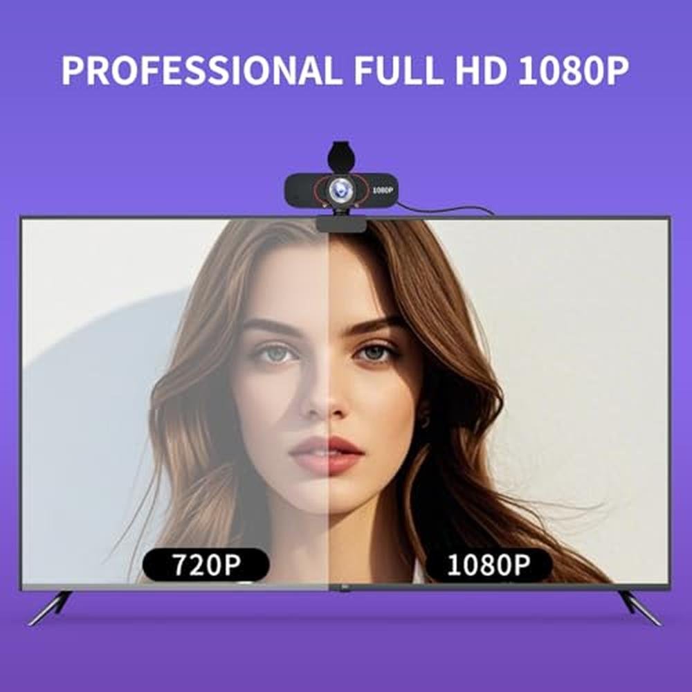 1080p HD Webcam with Microphone – Close-up Detail