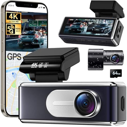 Dash Cam Front and Rear: Csyibeielec 4K HD Dual Dash Camera – Front View