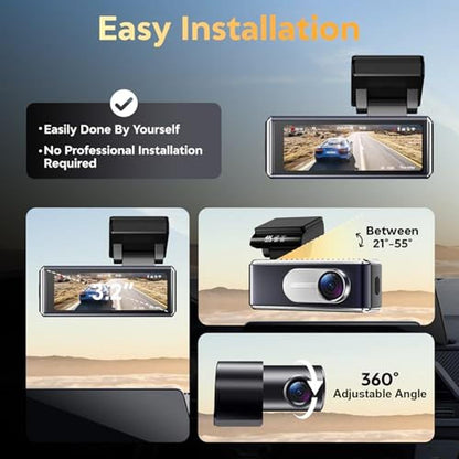 Dash Cam Front and Rear: Csyibeielec 4K HD Dual Dash Camera – Close-up Detail