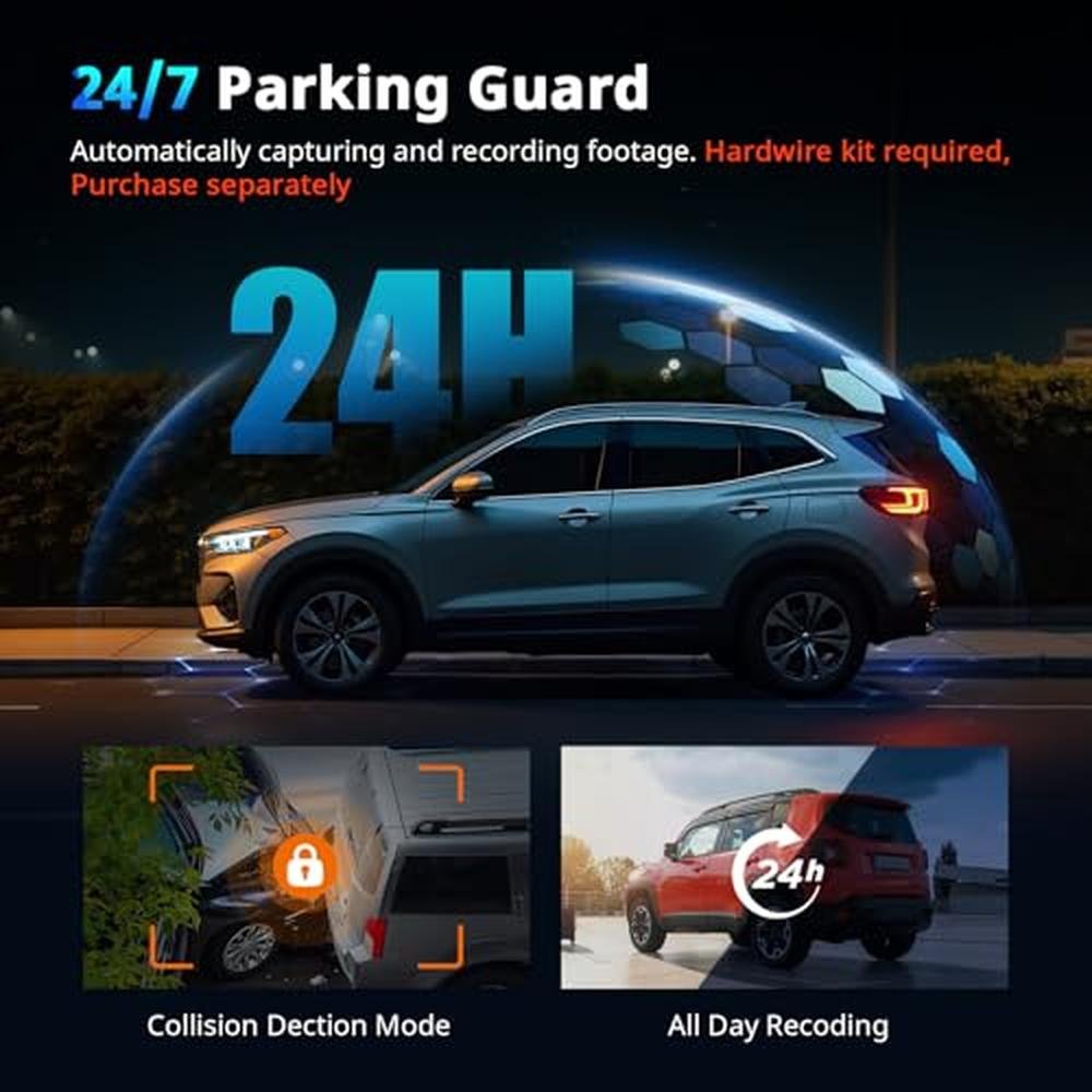 Dash Cams for Cars: NQJ 4K+2K Dual Dash Camera – Close-up Detail