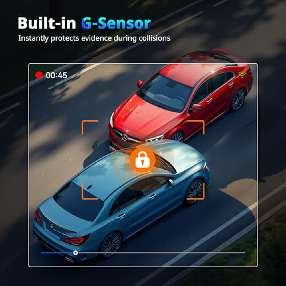 Dash Cams for Cars: NQJ 4K+2K Dual Dash Camera – In Use