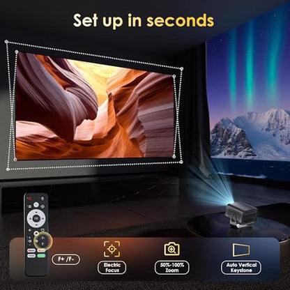 Projector WiFi: ZENTALITY Smart Projector 1080P HD 4K – In Use