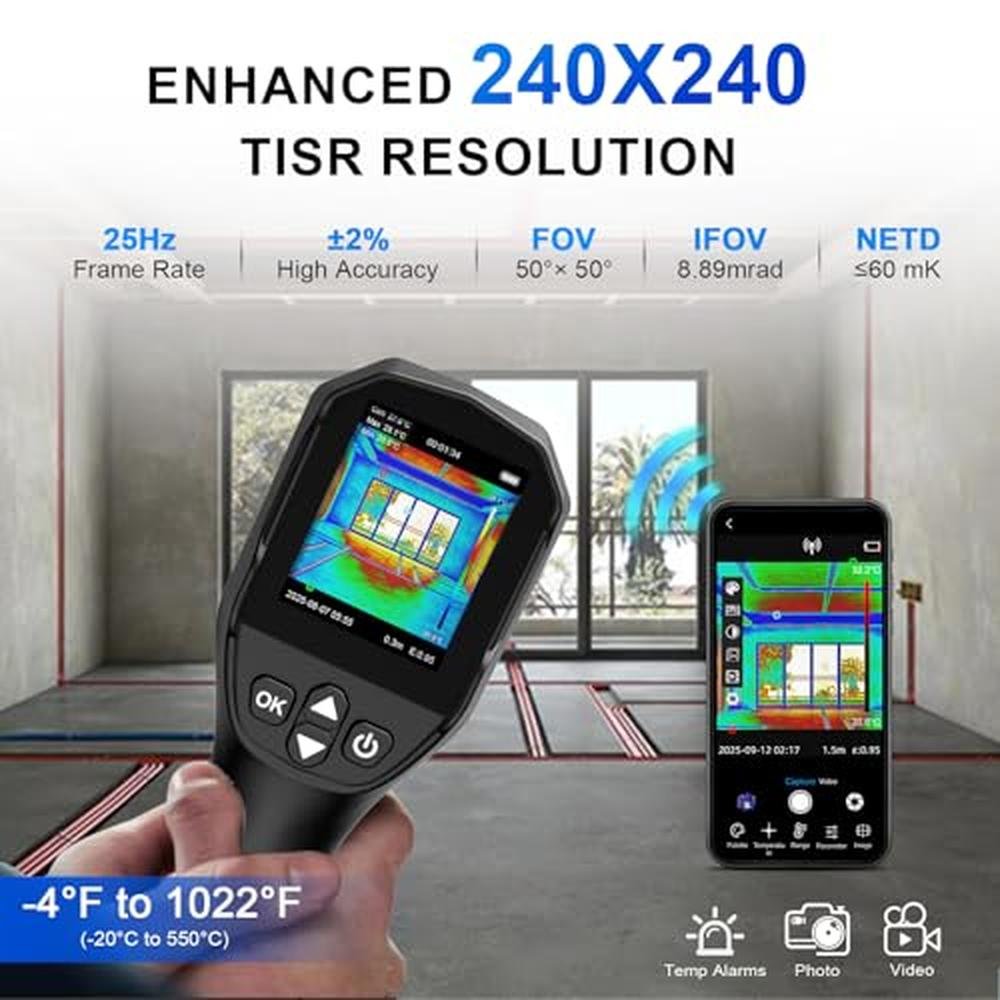 Thermal Imaging Camera Gun: AIOMEST Infrared Thermometer – Side View