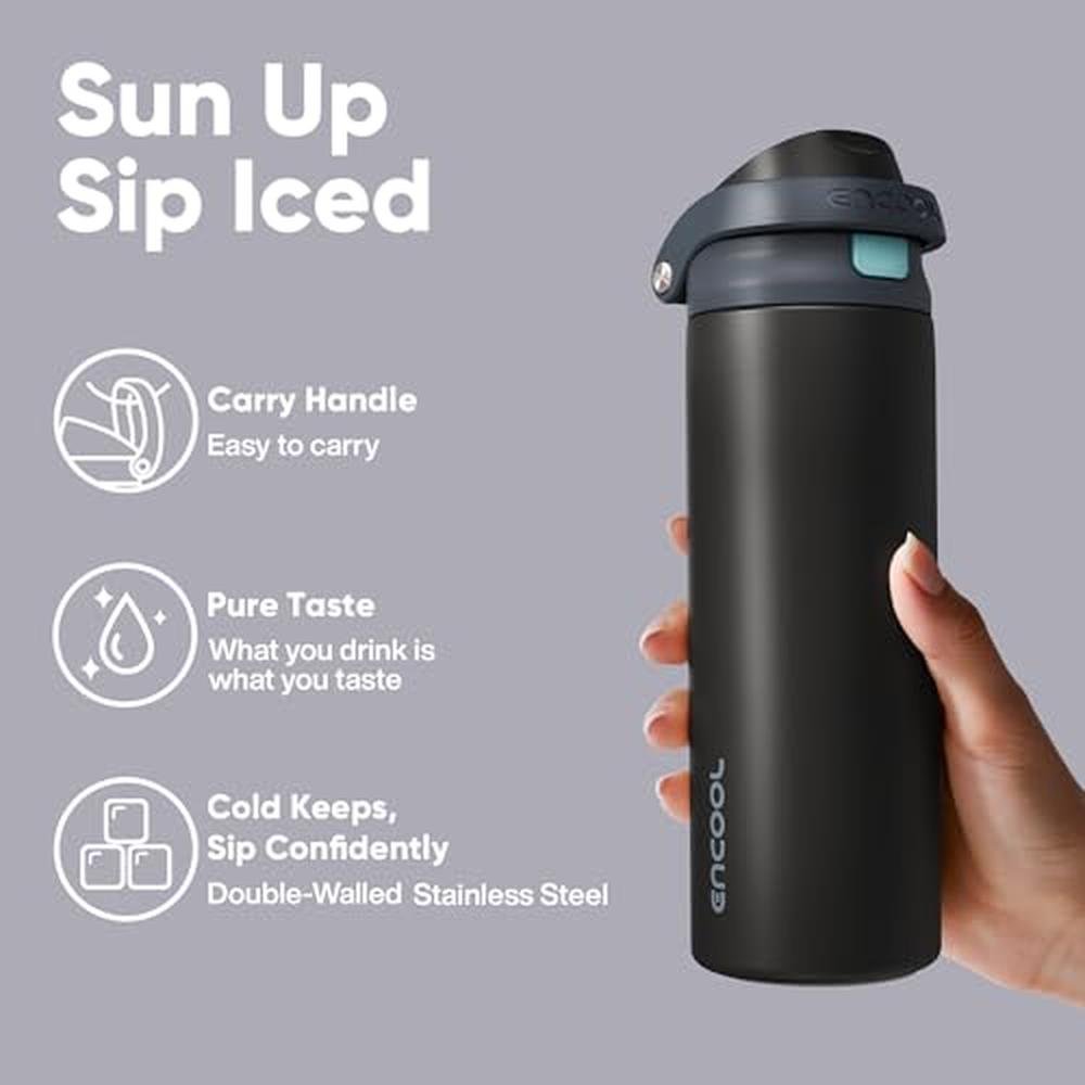 Water Bottle: Encool Insulated Stainless Steel 24oz Leak – In Use