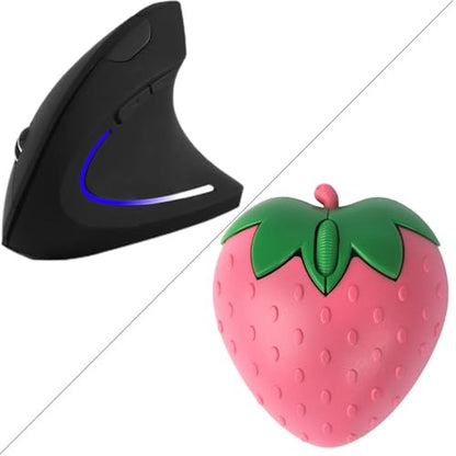 Wireless Mouse Ergonomic Vertical Mice Ergo LED Light High – Front View
