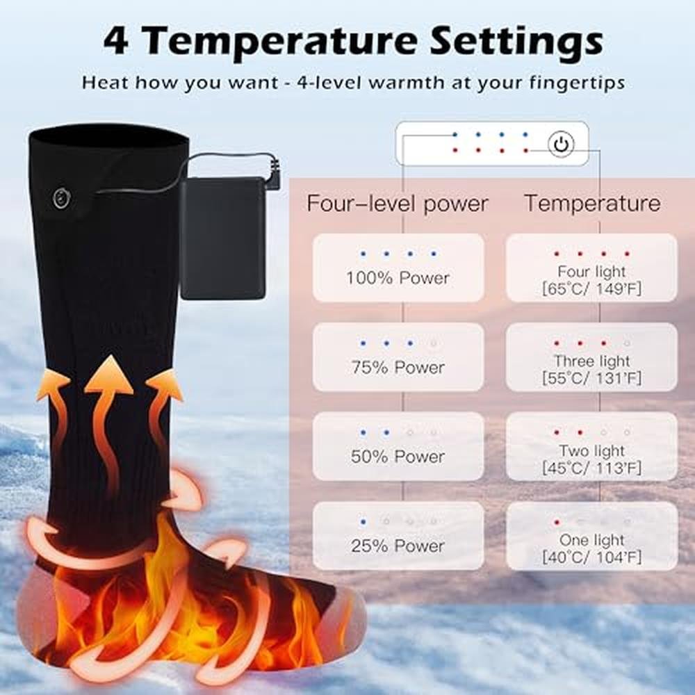 Premium Heated Socks for Men and Women – Side View