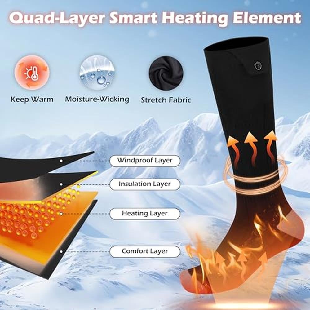 Premium Heated Socks for Men and Women – Close-up Detail