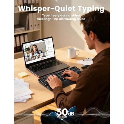 Quiet Keyboard: SABLUTE Ergonomic Wireless Keyboard and – Close-up Detail