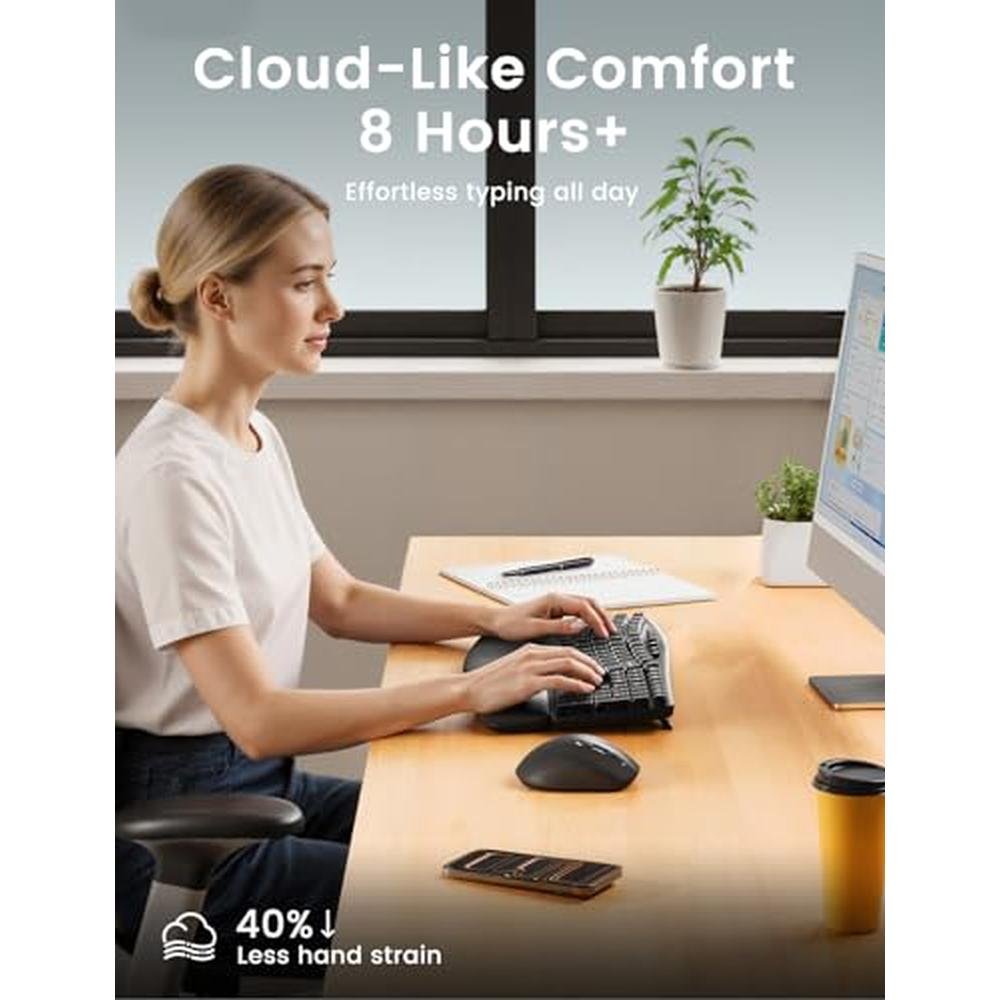 Quiet Keyboard: SABLUTE Ergonomic Wireless Keyboard and – Packaging