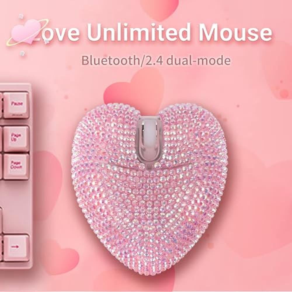 Elec Space Stylish Heart-Shaped Wireless Bluetooth Mouse – Close-up Detail