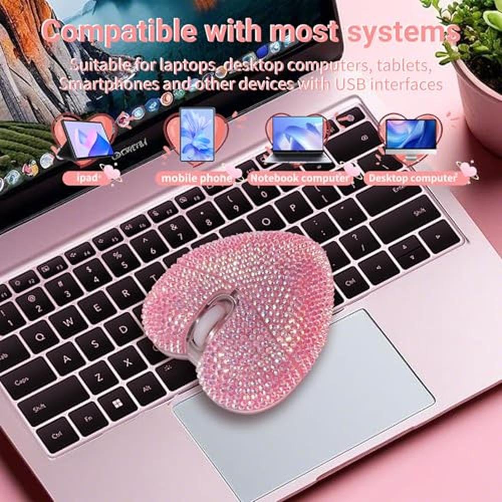 Elec Space Stylish Heart-Shaped Wireless Bluetooth Mouse – In Use