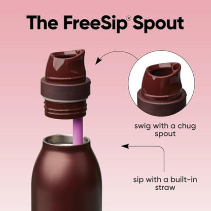 Owala FreeSip Twist: Insulated Stainless Steel Water Bottle – Side View
