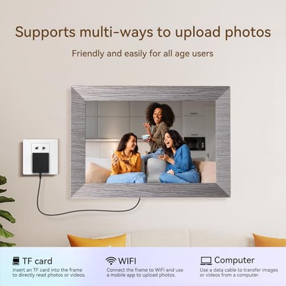 Digital Frame: BWJBSW 10.1 Inch 32GB WiFi Digital Photo – In Use