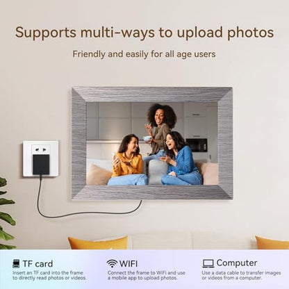 Digital Frame: BWJBSW 10.1 Inch 32GB WiFi Digital Photo – In Use