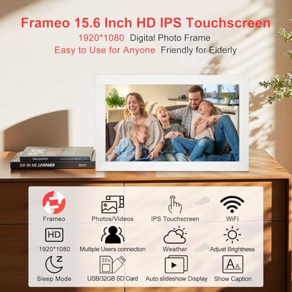 Digital Frame: Frameo 15.6 Inch WiFi Digital Picture Frame – Close-up Detail