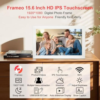 Digital Frame: Frameo 15.6 Inch WiFi Digital Picture Frame – Close-up Detail