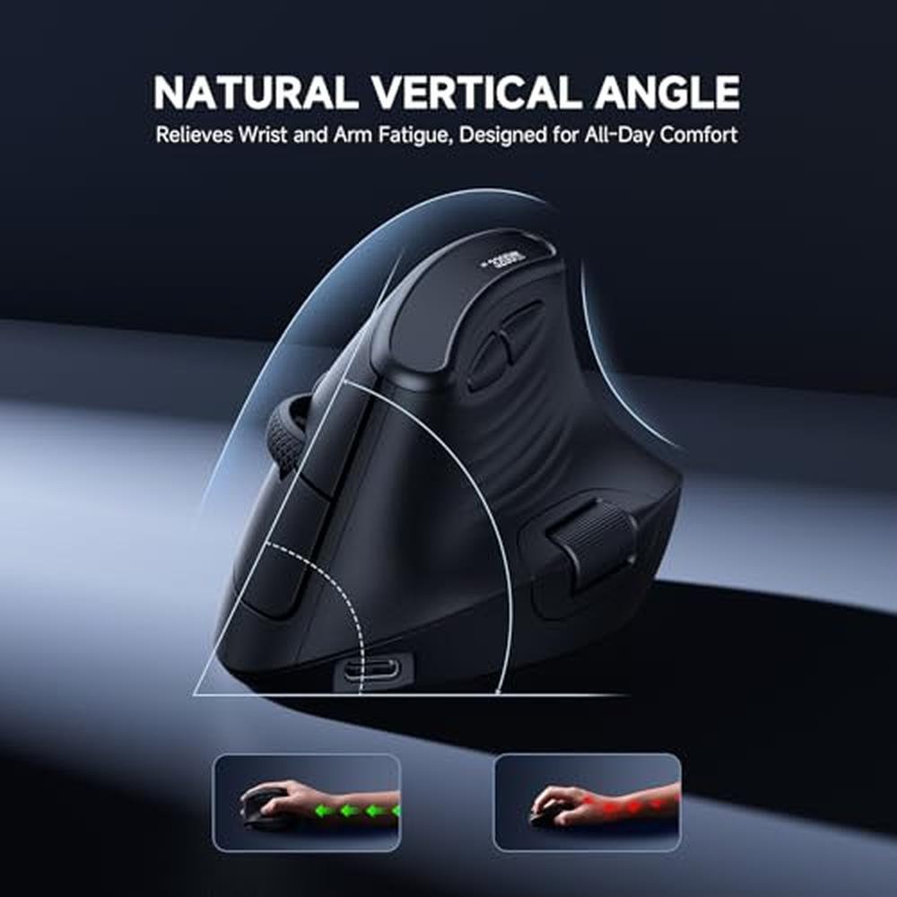 Premium Wireless Vertical Mouse – Close-up Detail