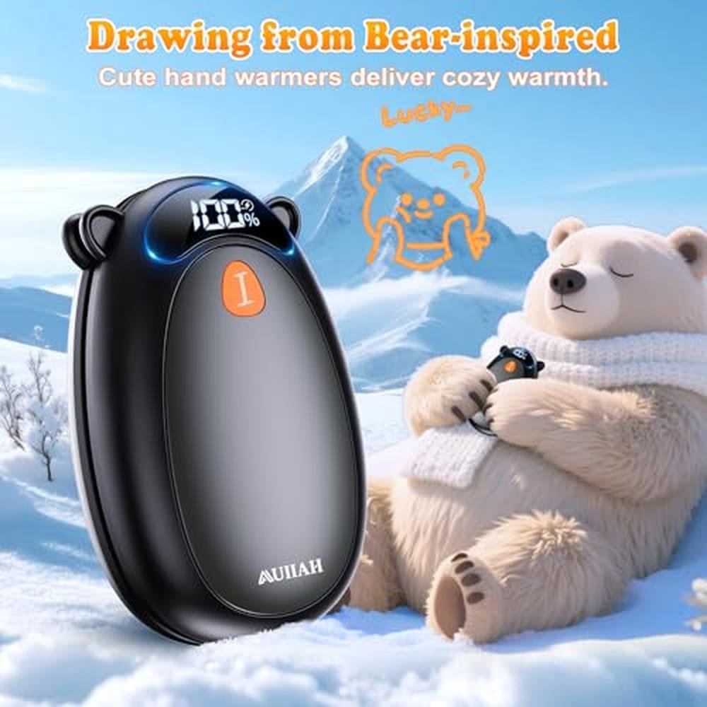 Hand Warmers: AUIIAH Rechargeable with LED Display Magnetic – Side View