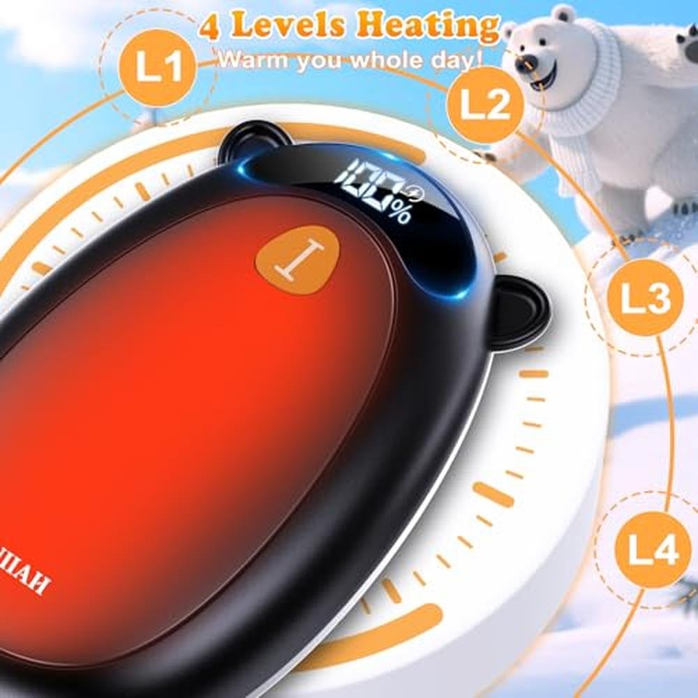 Hand Warmers: AUIIAH Rechargeable with LED Display Magnetic – In Use