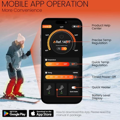 Premium Heated Ski Socks: SURGOAL Merino Wool 15H Runtime – Packaging