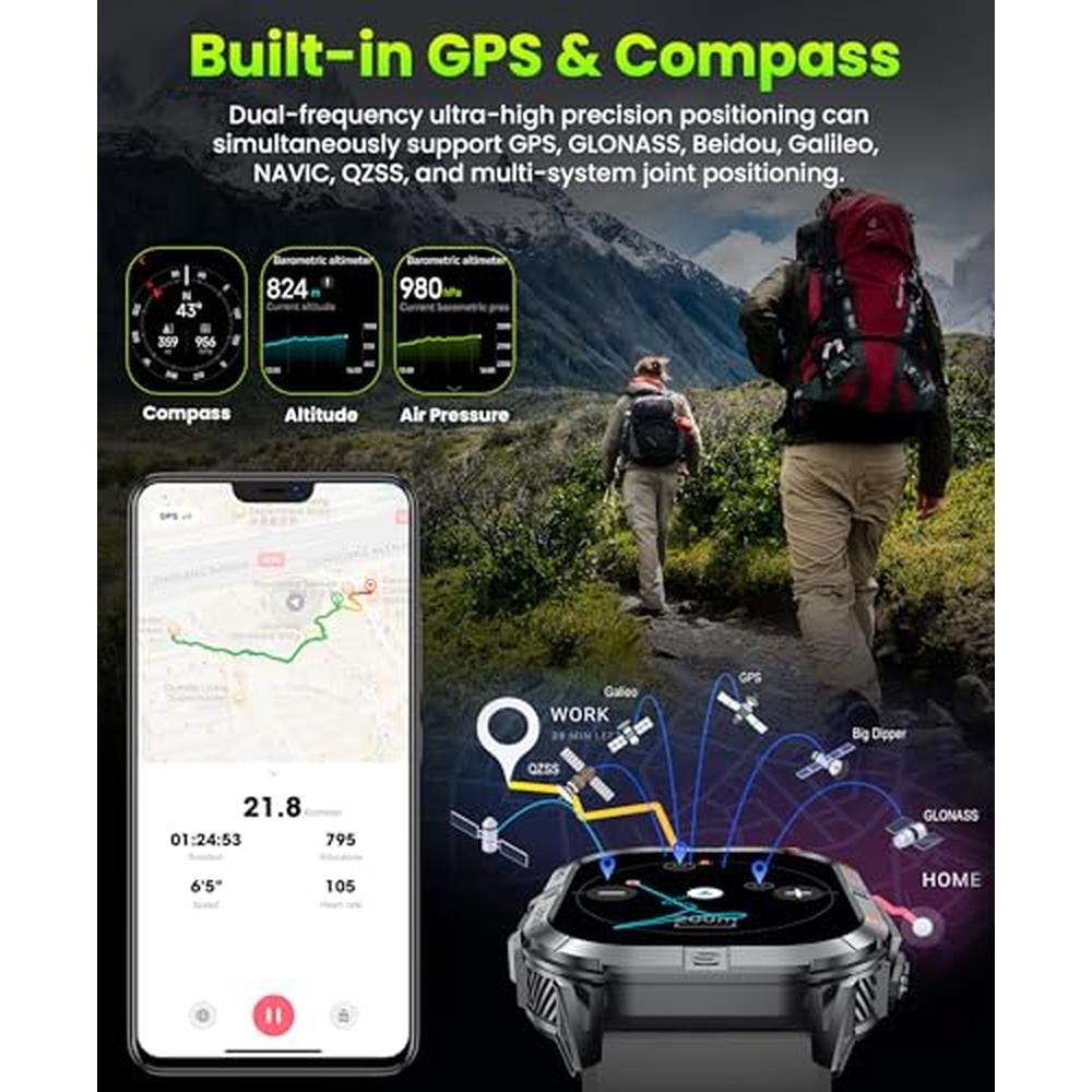 Joautrial Military Smart Watch – Close-up Detail