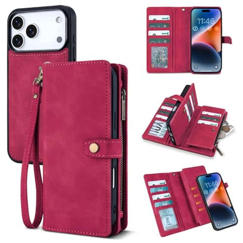 TwoHead Wallet Case: iPhone 17 Pro Detachable Magnetic Case – Front View