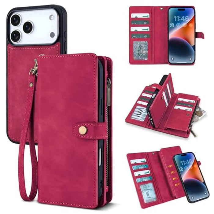 TwoHead Wallet Case: iPhone 17 Pro Detachable Magnetic Case – Front View