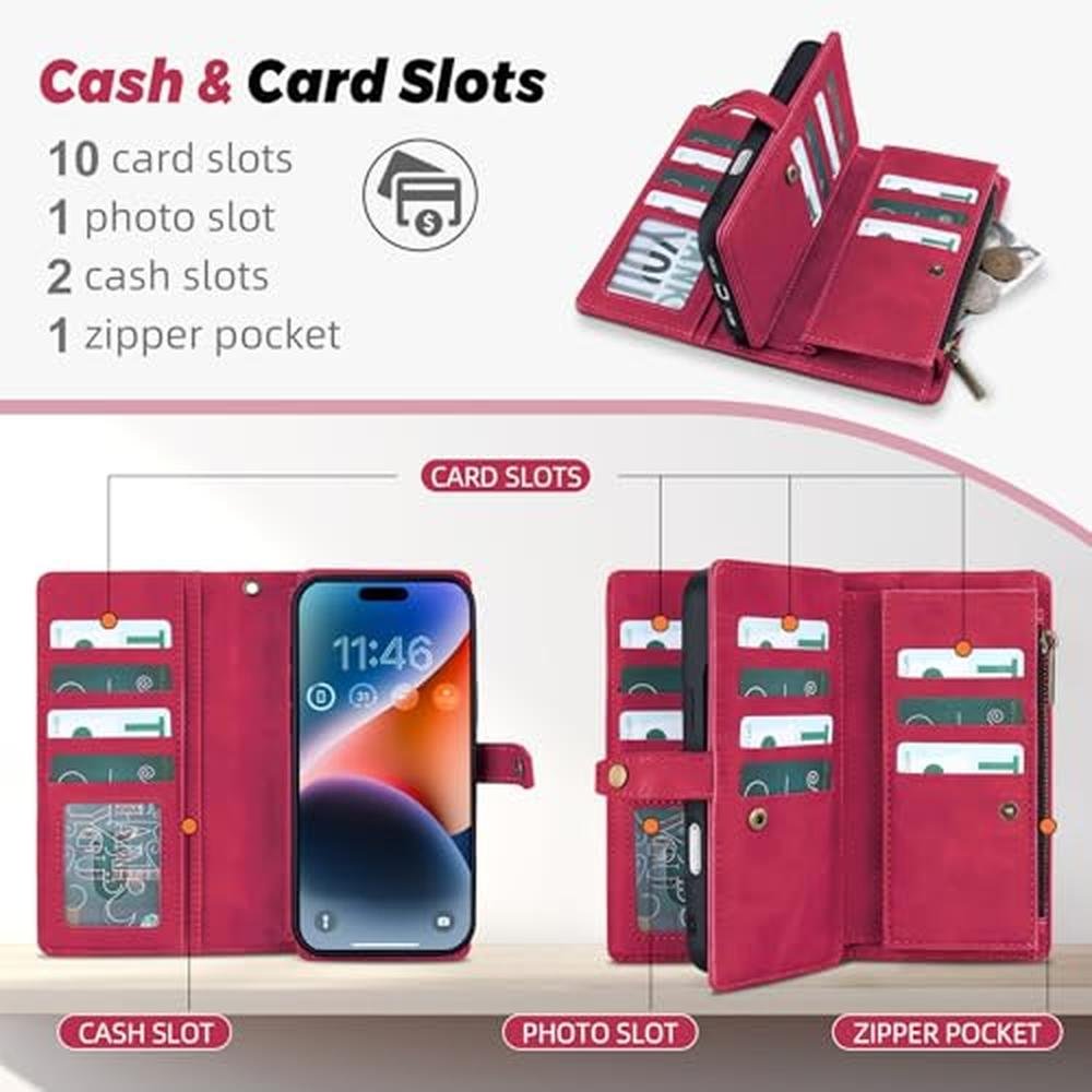 TwoHead Wallet Case: iPhone 17 Pro Detachable Magnetic Case – Close-up Detail