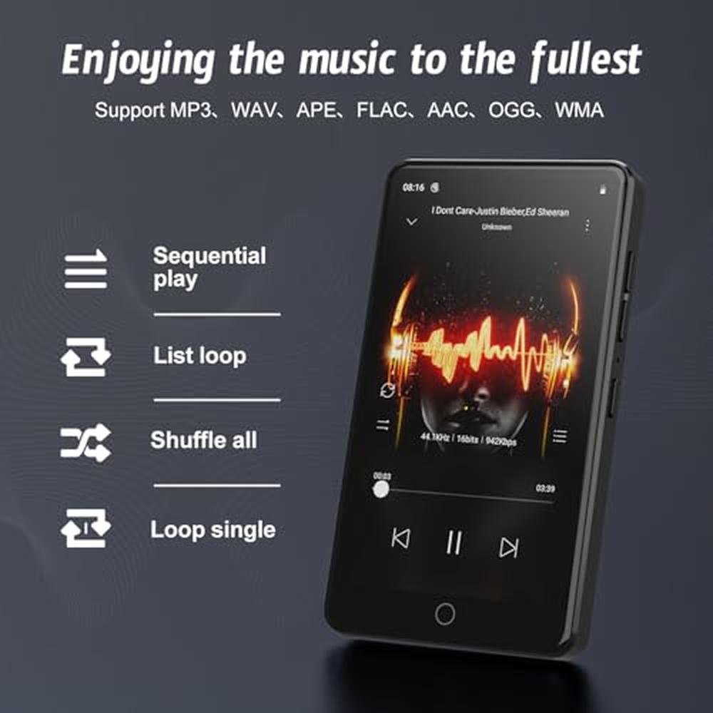 Android MP3 Player: 160GB Android 13 with Bluetooth and WiFi – Side View