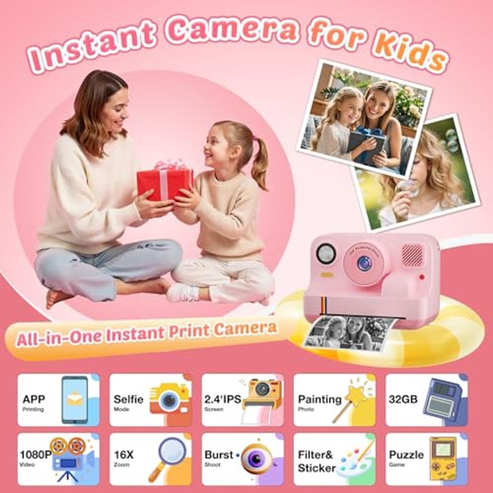 Instant Print Camera for Kids – Side View