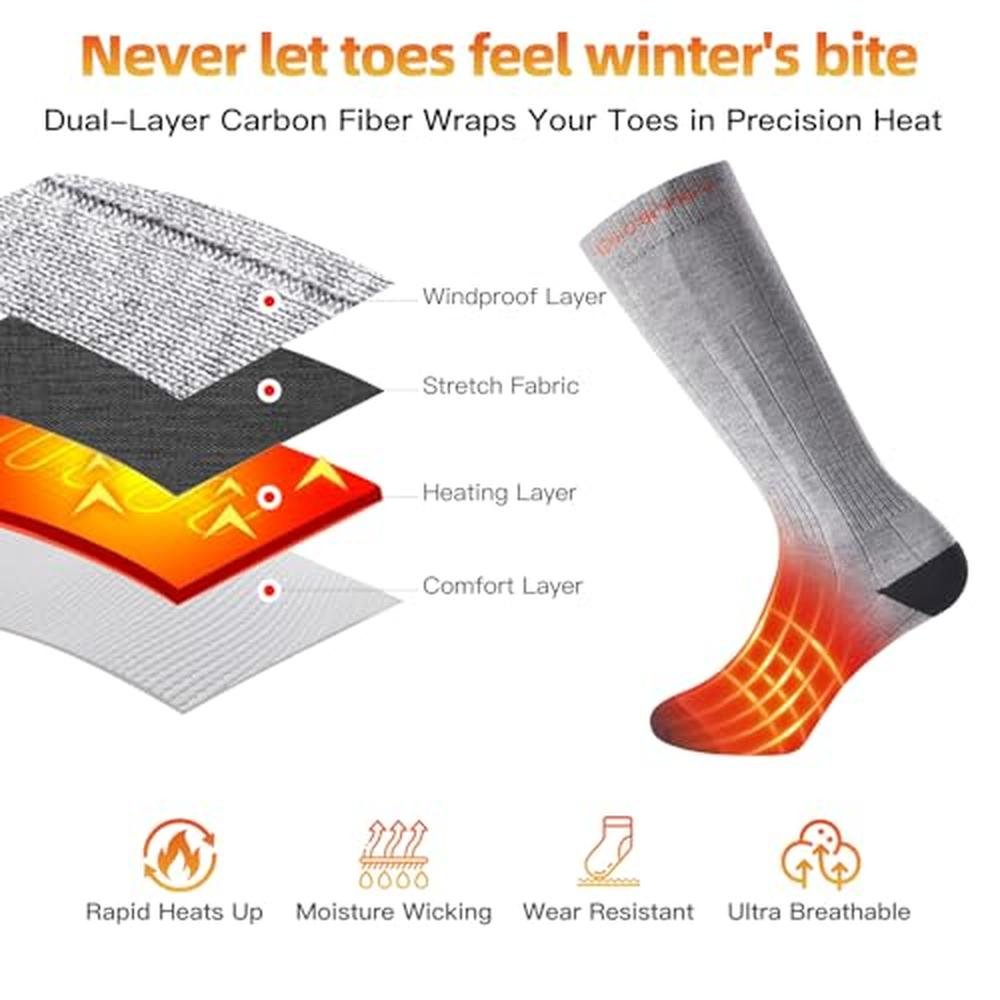 Premium Rechargeable Heated Socks for Men and Women – In Use