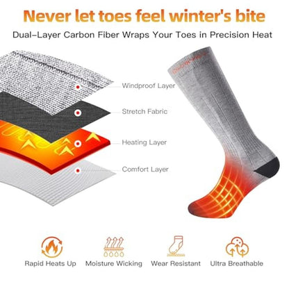 Premium Rechargeable Heated Socks for Men and Women – In Use