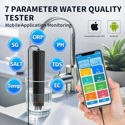 7-in-1 Smart Water Tester for Home – Side View