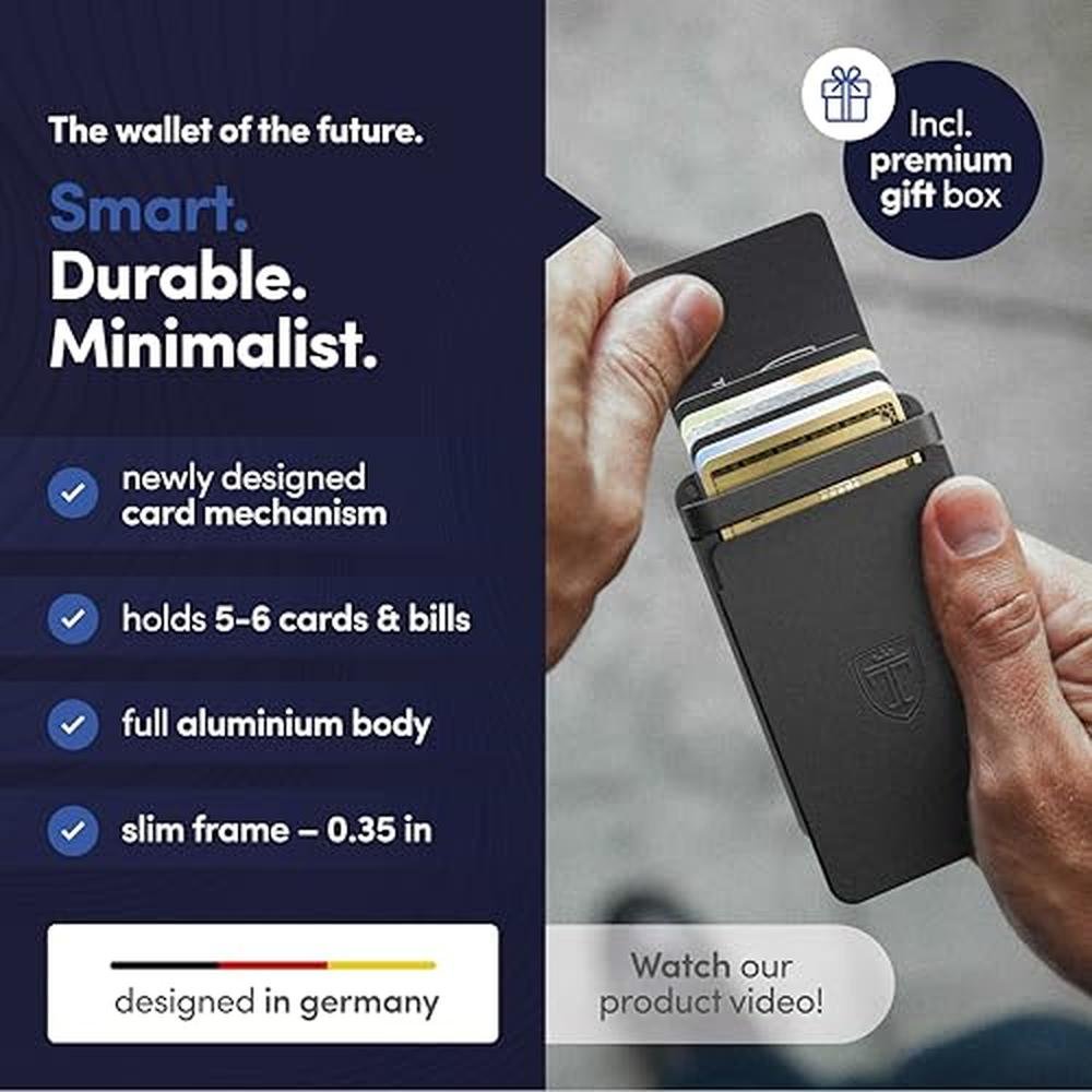 TRAVANDO SLYDE Aluminum Card Holder – Side View