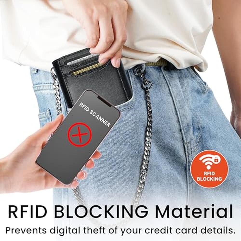 furid Genuine Leather Wallet Chains for Men: Wallet Chain – In Use