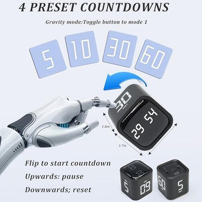 High-End 2Pcs Rotating Pomodoro Timer – Side View